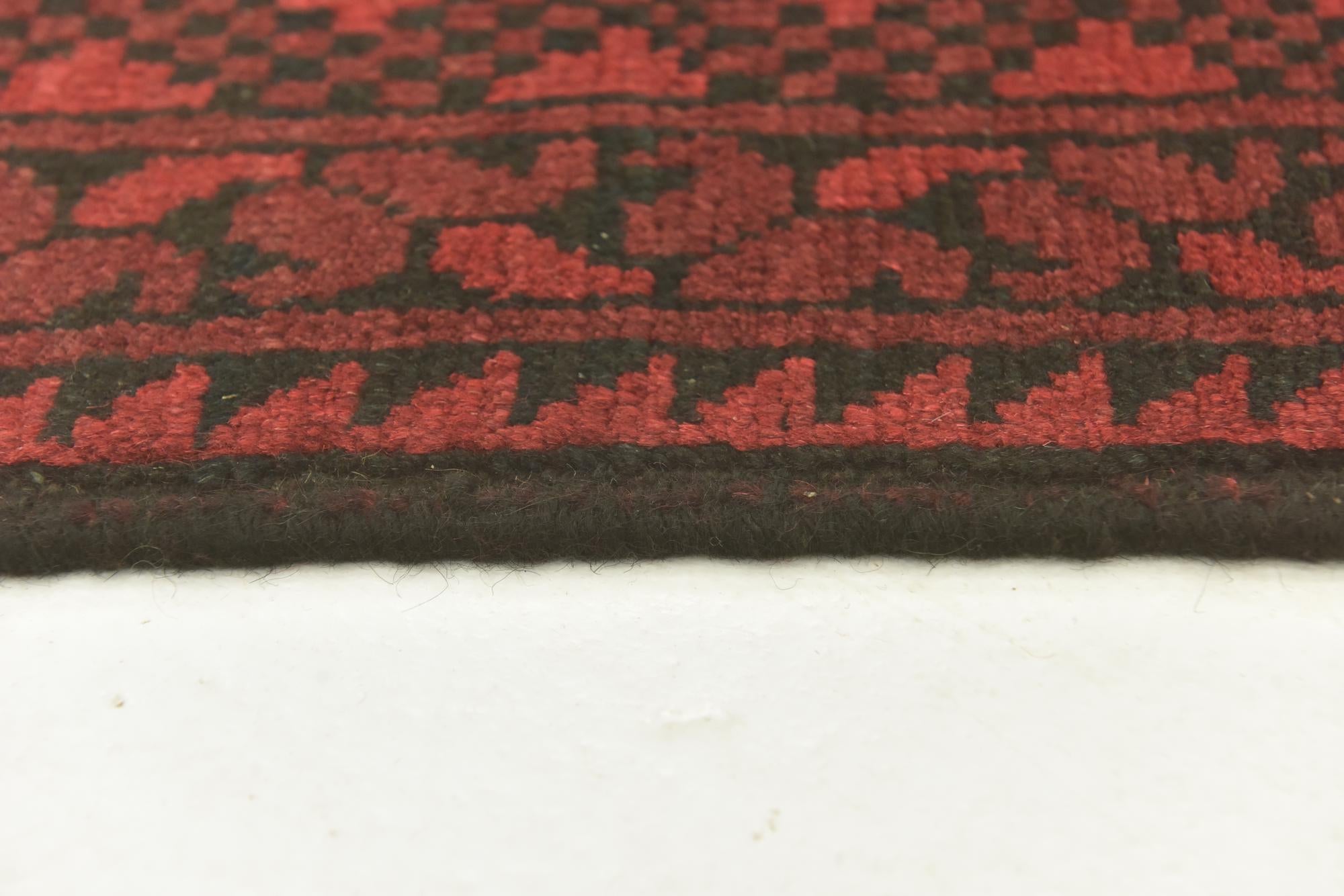 4' 9 x 6' 4 Hand Knotted Afghan Akhche Wool Rug