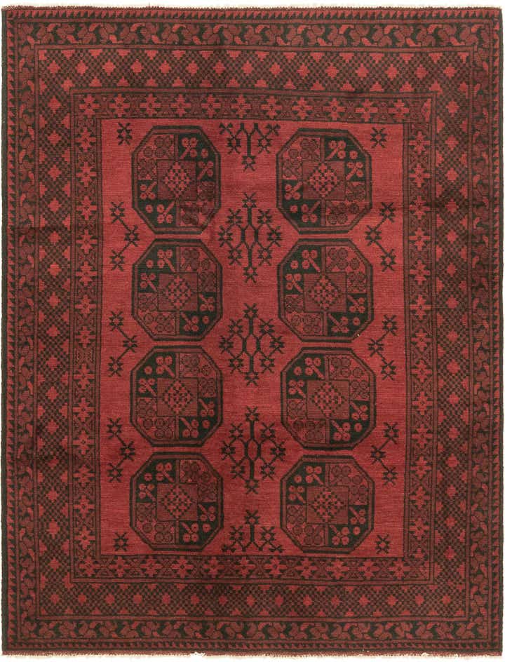 145cm x 195cm Noué main Afghan Akhche Tapis Laine
