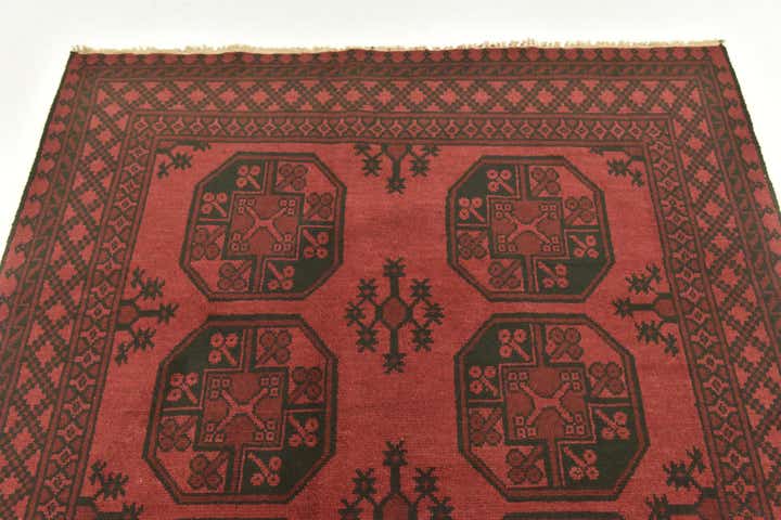 4' 9 x 6' 5 Hand Knotted Afghan Akhche Wool Rug