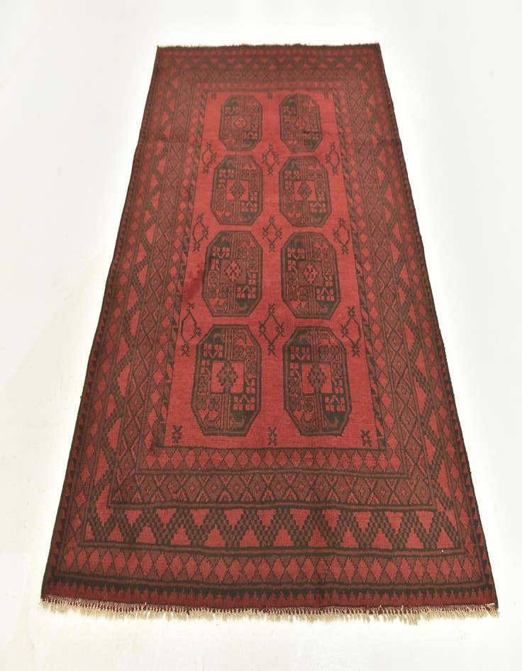Detail image of 5' x 6' 4 Hand Knotted Afghan Akhche Wool Rug