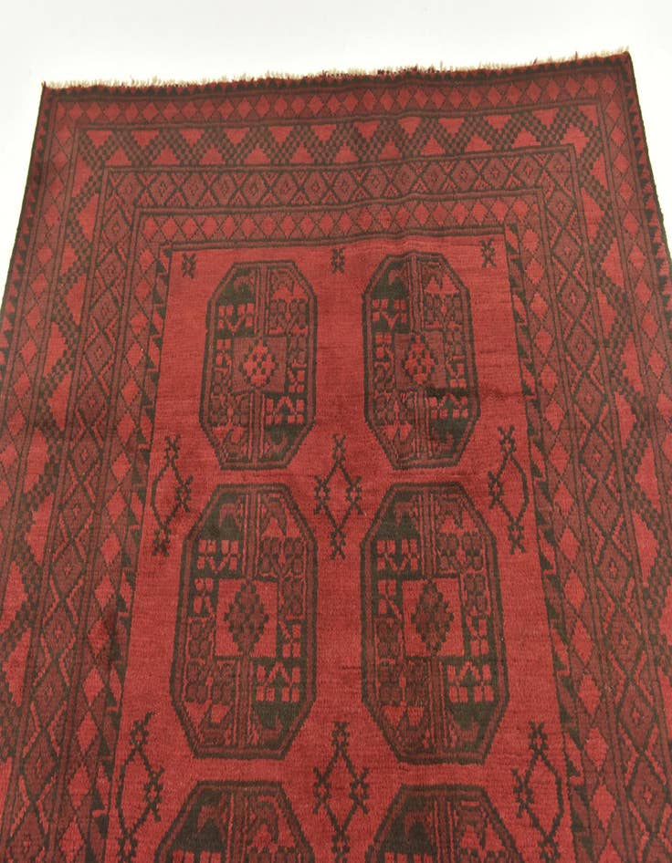 Detail image of 5' x 6' 4 Hand Knotted Afghan Akhche Wool Rug