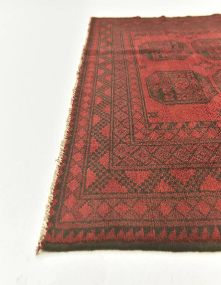 Detail image of 5' x 6' 4 Hand Knotted Afghan Akhche Wool Rug