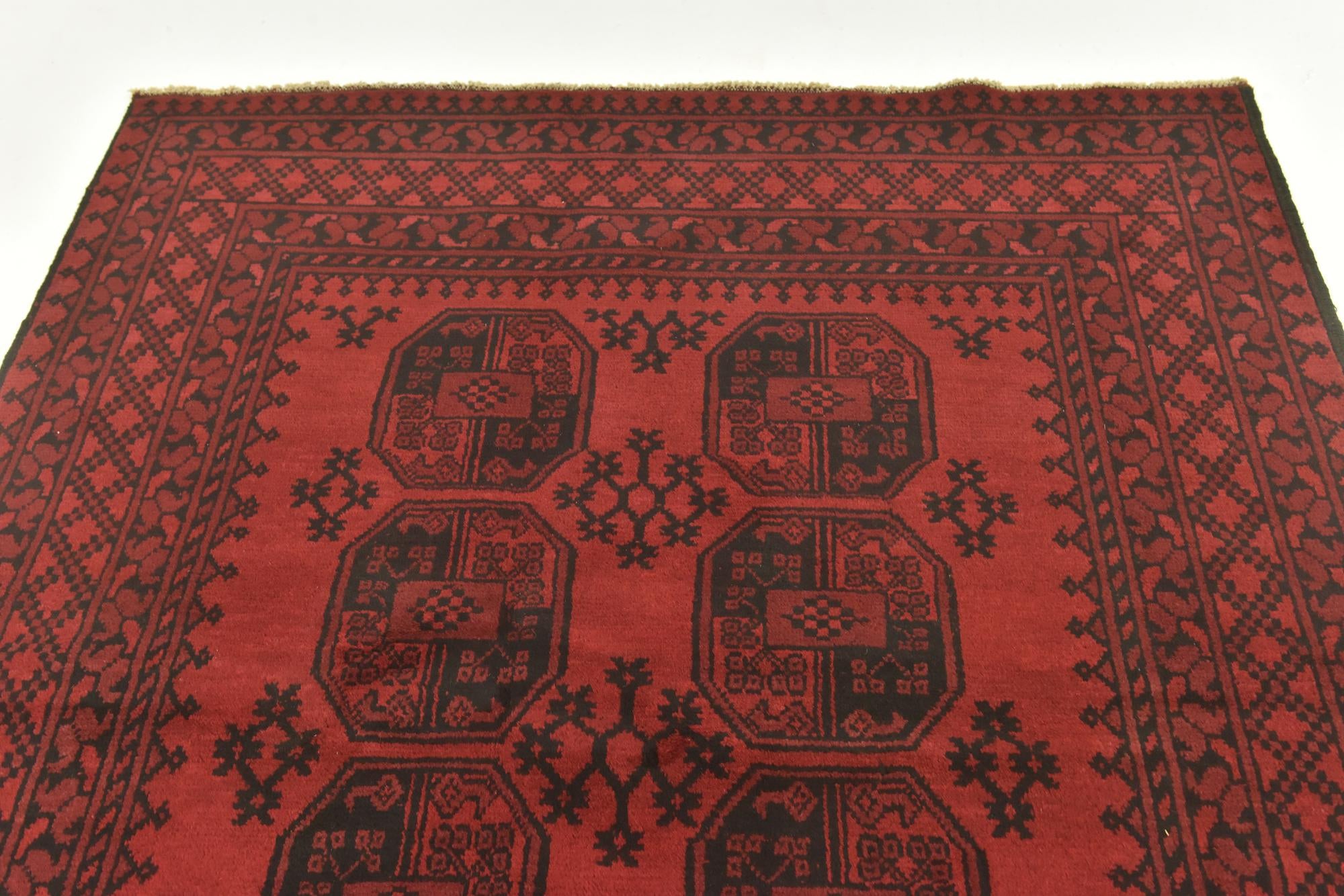 5' x 6' 3 Hand Knotted Afghan Akhche Wool Rug
