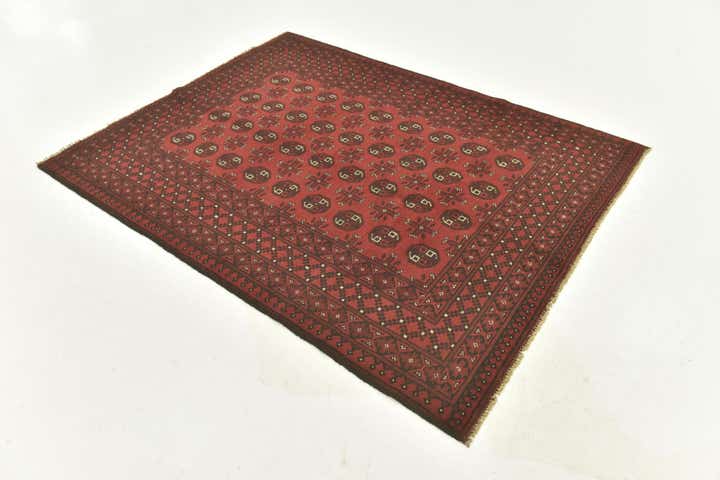 4' 10 x 6' 5 Hand Knotted Afghan Akhche Wool Rug