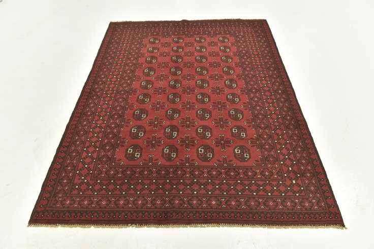 Detail image of 145cm x 195cm Hand Knotted Afghan Akhche Wool Rug