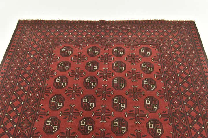 4' 10 x 6' 5 Hand Knotted Afghan Akhche Wool Rug
