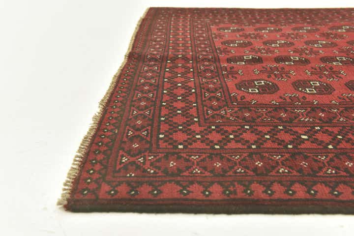 4' 10 x 6' 5 Hand Knotted Afghan Akhche Wool Rug