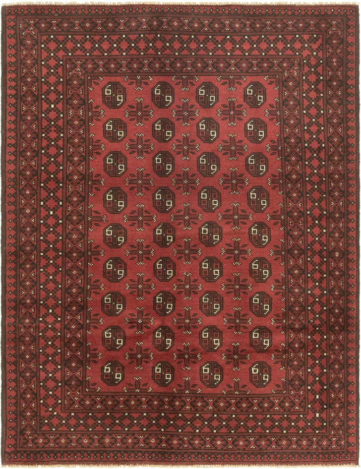 Detail image of 145cm x 195cm Hand Knotted Afghan Akhche Wool Rug