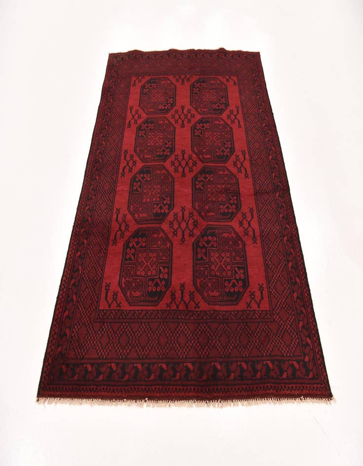 Detail image of 4' 11 x 6' 6  Hand Knotted Afghan Akhche Wool Rug