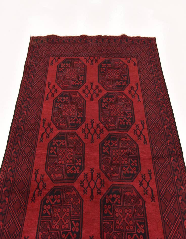 Detail image of 4' 11 x 6' 6  Hand Knotted Afghan Akhche Wool Rug