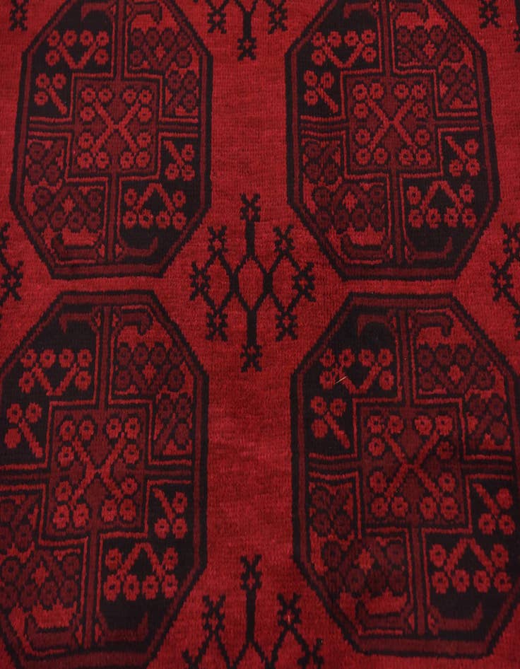 Detail image of 4' 11 x 6' 6  Hand Knotted Afghan Akhche Wool Rug