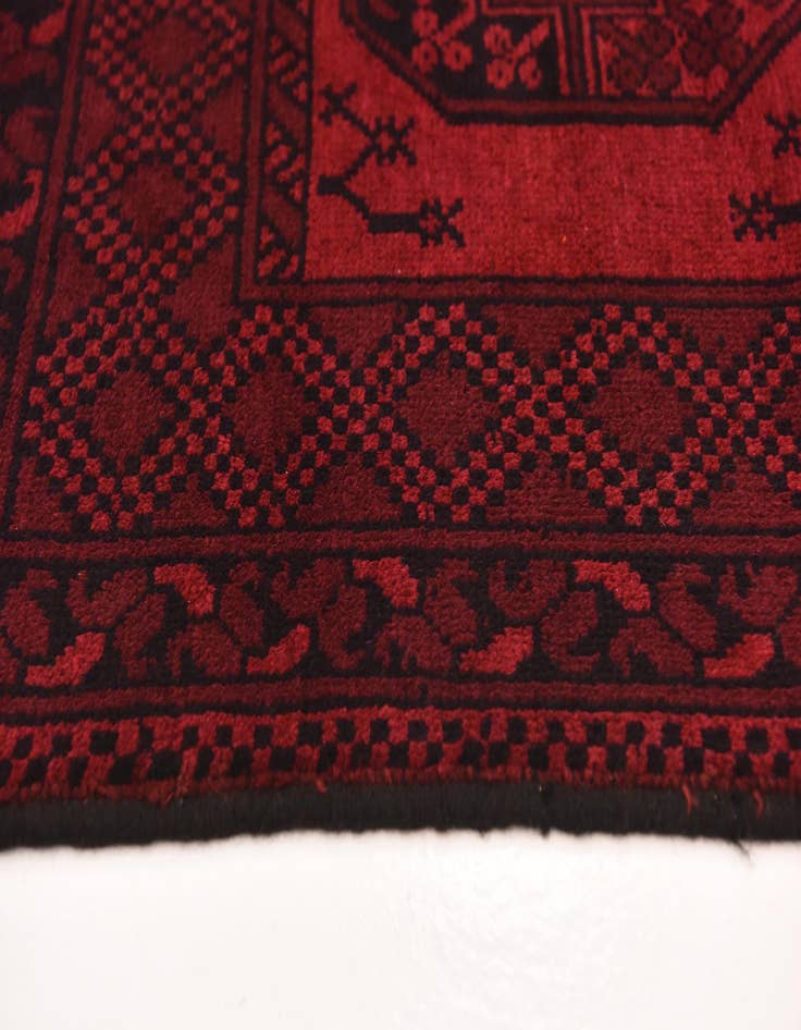 Detail image of 4' 11 x 6' 6  Hand Knotted Afghan Akhche Wool Rug