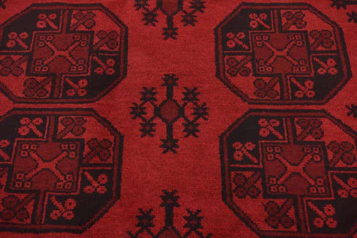 4' 9 x 6' 4 Hand Knotted Afghan Akhche Wool Rug