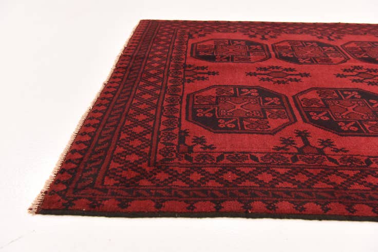 Detail image of 4' 9 x 6' 4 Hand Knotted Afghan Akhche Wool Rug