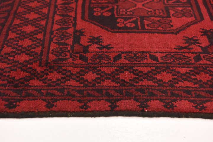 4' 9 x 6' 4 Hand Knotted Afghan Akhche Wool Rug