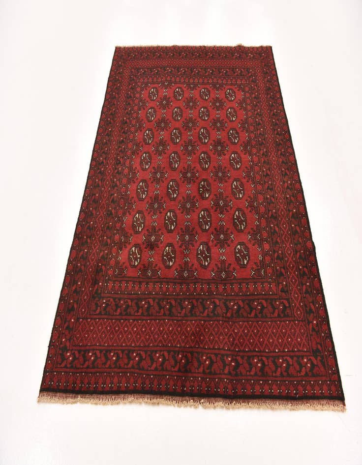 Detail image of 5' x 6' 4 Hand Knotted Afghan Akhche Wool Rug