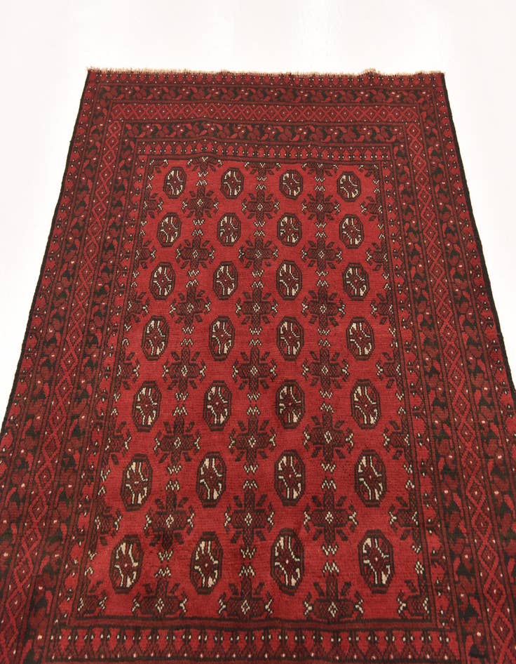 Detail image of 5' x 6' 4 Hand Knotted Afghan Akhche Wool Rug