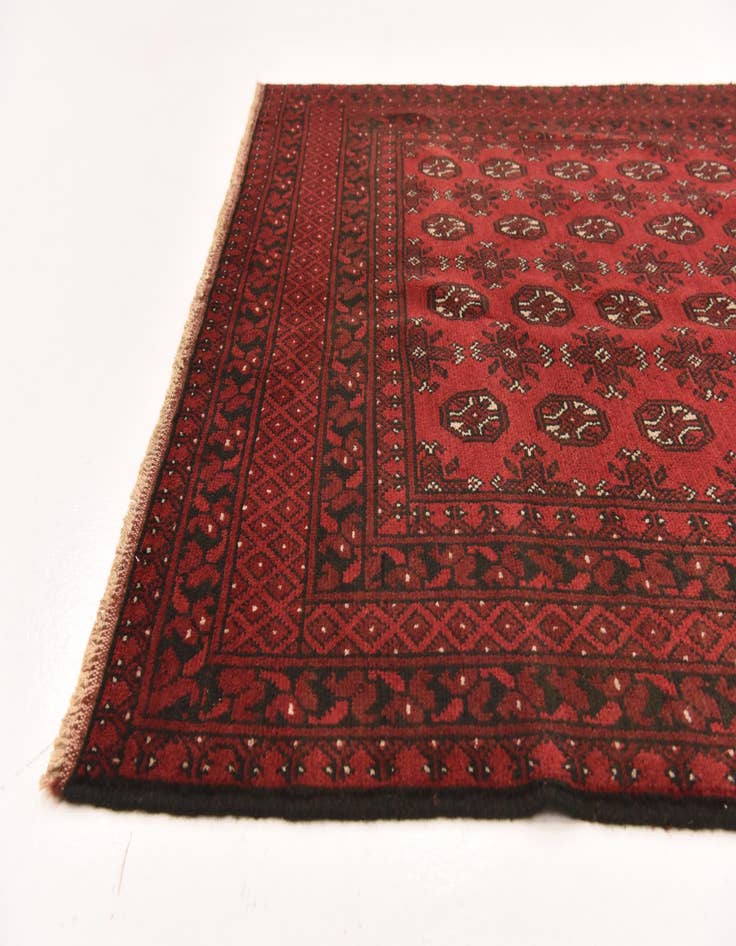 Detail image of 5' x 6' 4 Hand Knotted Afghan Akhche Wool Rug