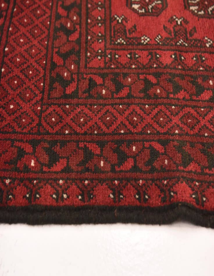 Detail image of 5' x 6' 4 Hand Knotted Afghan Akhche Wool Rug