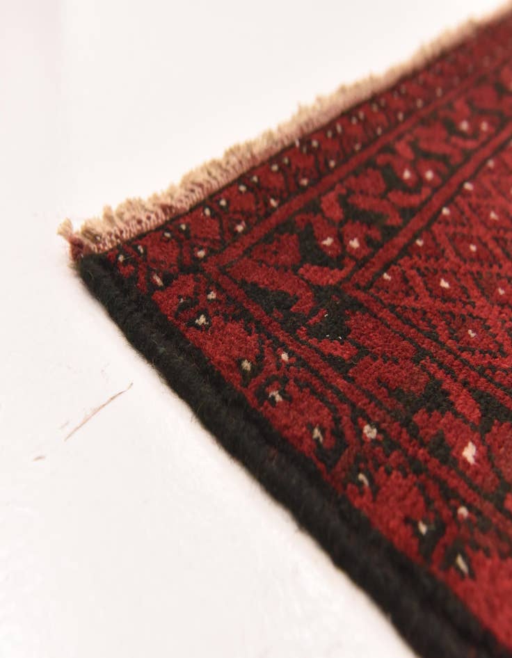 Detail image of 5' x 6' 4 Hand Knotted Afghan Akhche Wool Rug