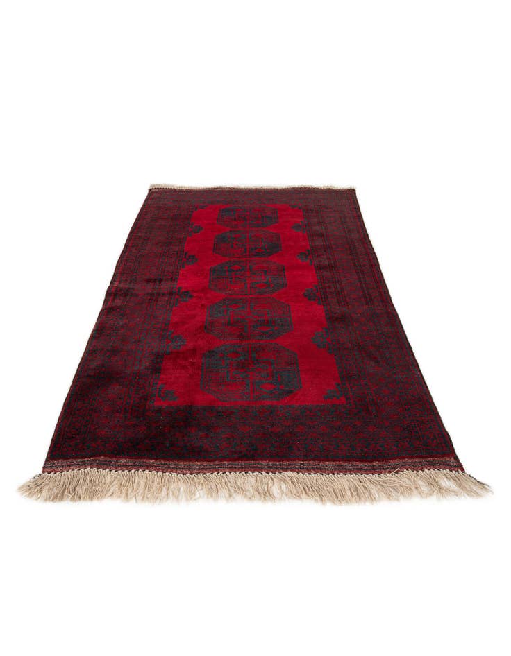 Detail image of 4' 5 x 7' 7  Hand Knotted Afghan Akhche Oriental Wool Rug