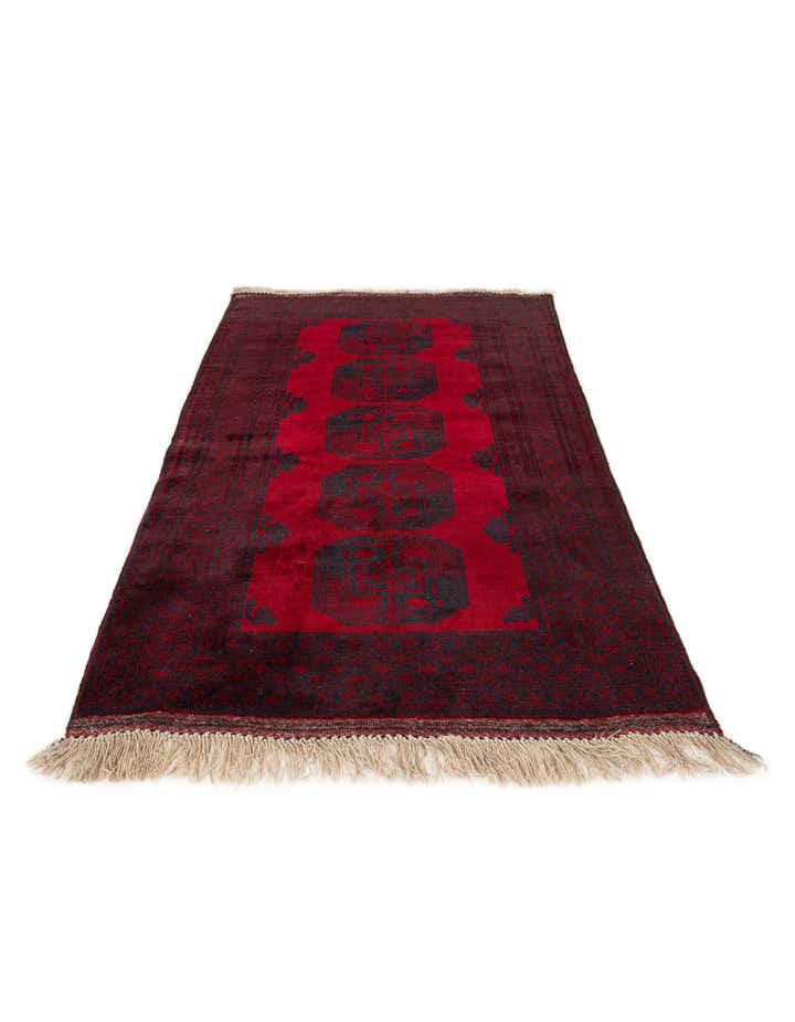 4' 5 x 7' 7 Hand Knotted Afghan Akhche Oriental Wool Rug