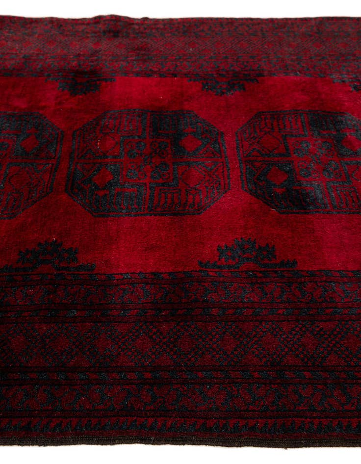 Detail image of 4' 5 x 7' 7  Hand Knotted Afghan Akhche Oriental Wool Rug