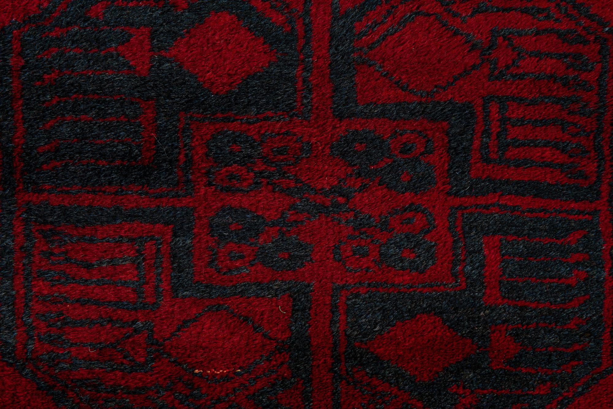 4' 5 x 7' 7 Hand Knotted Afghan Akhche Oriental Wool Rug