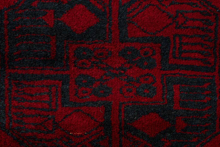 Detail image of 4' 5 x 7' 7 Hand Knotted Afghan Akhche Oriental Wool Rug