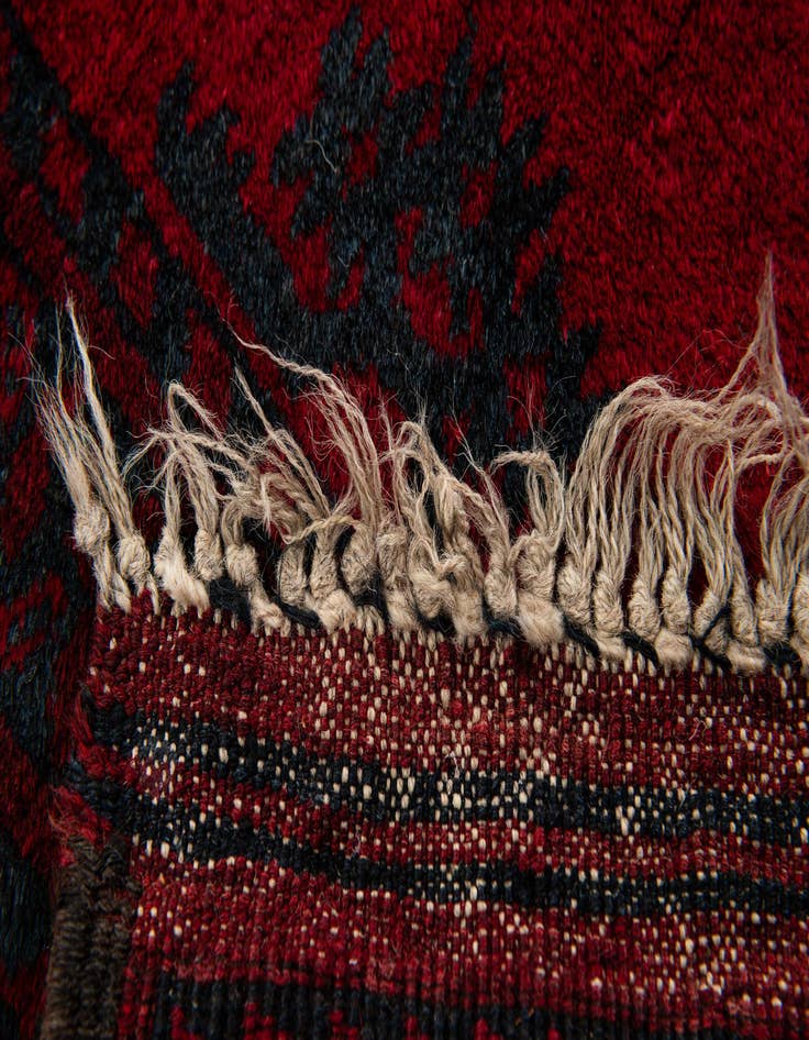 Detail image of 4' 5 x 7' 7  Hand Knotted Afghan Akhche Oriental Wool Rug