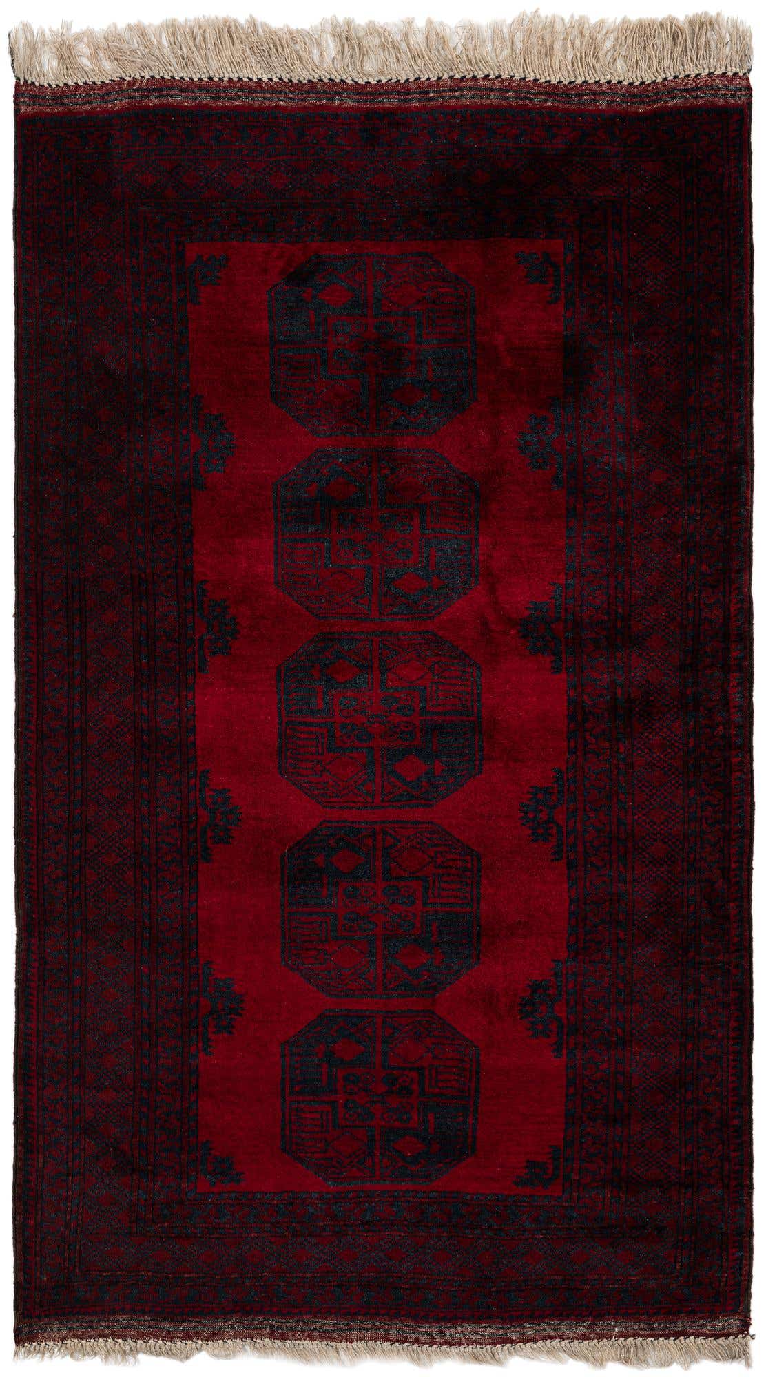 4' 5 x 7' 7 Hand Knotted Afghan Akhche Oriental Wool Rug