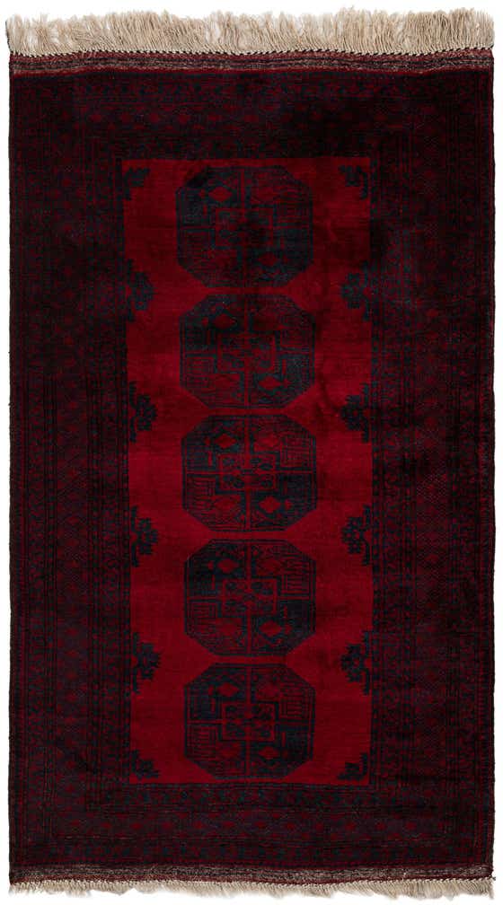 4' 5 x 7' 7 Hand Knotted Afghan Akhche Oriental Wool Rug