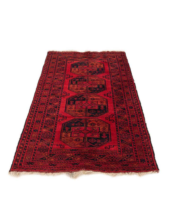 3' 6 x 6' 8 Hand Knotted Afghan Akhche Oriental Wool Rug