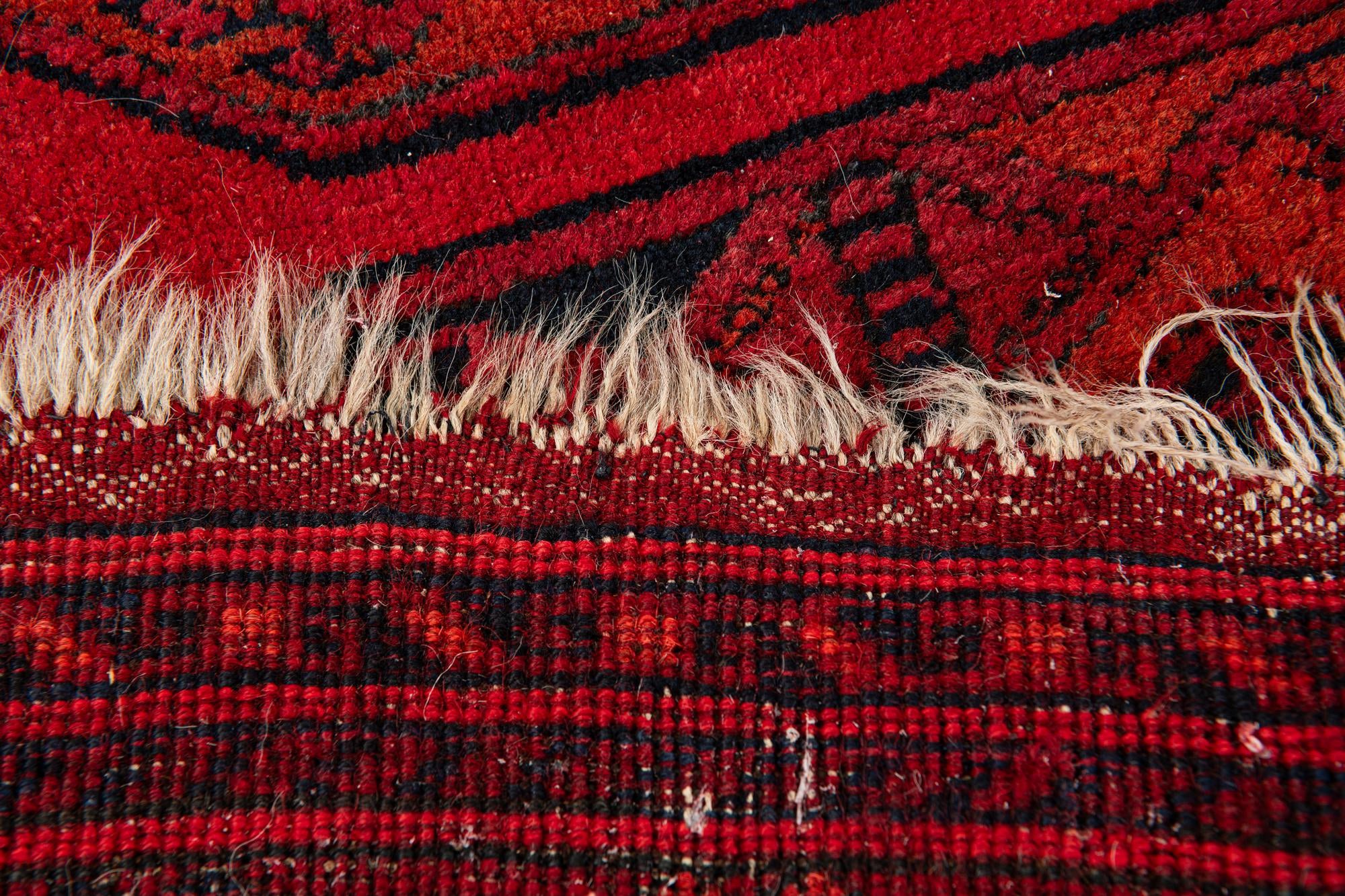 3' 6 x 6' 8 Hand Knotted Afghan Akhche Oriental Wool Rug