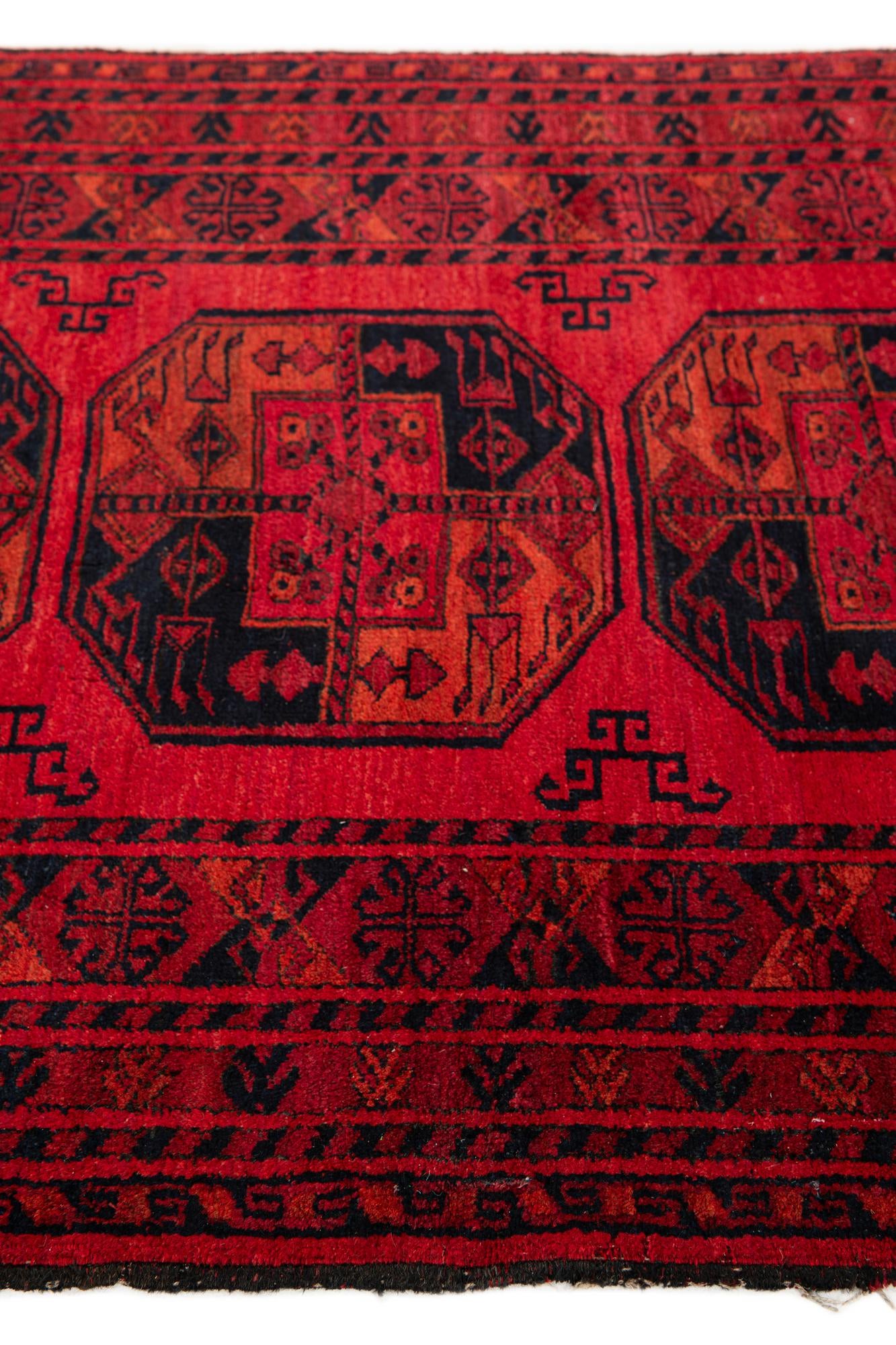 3' 6 x 6' 8 Hand Knotted Afghan Akhche Oriental Wool Rug
