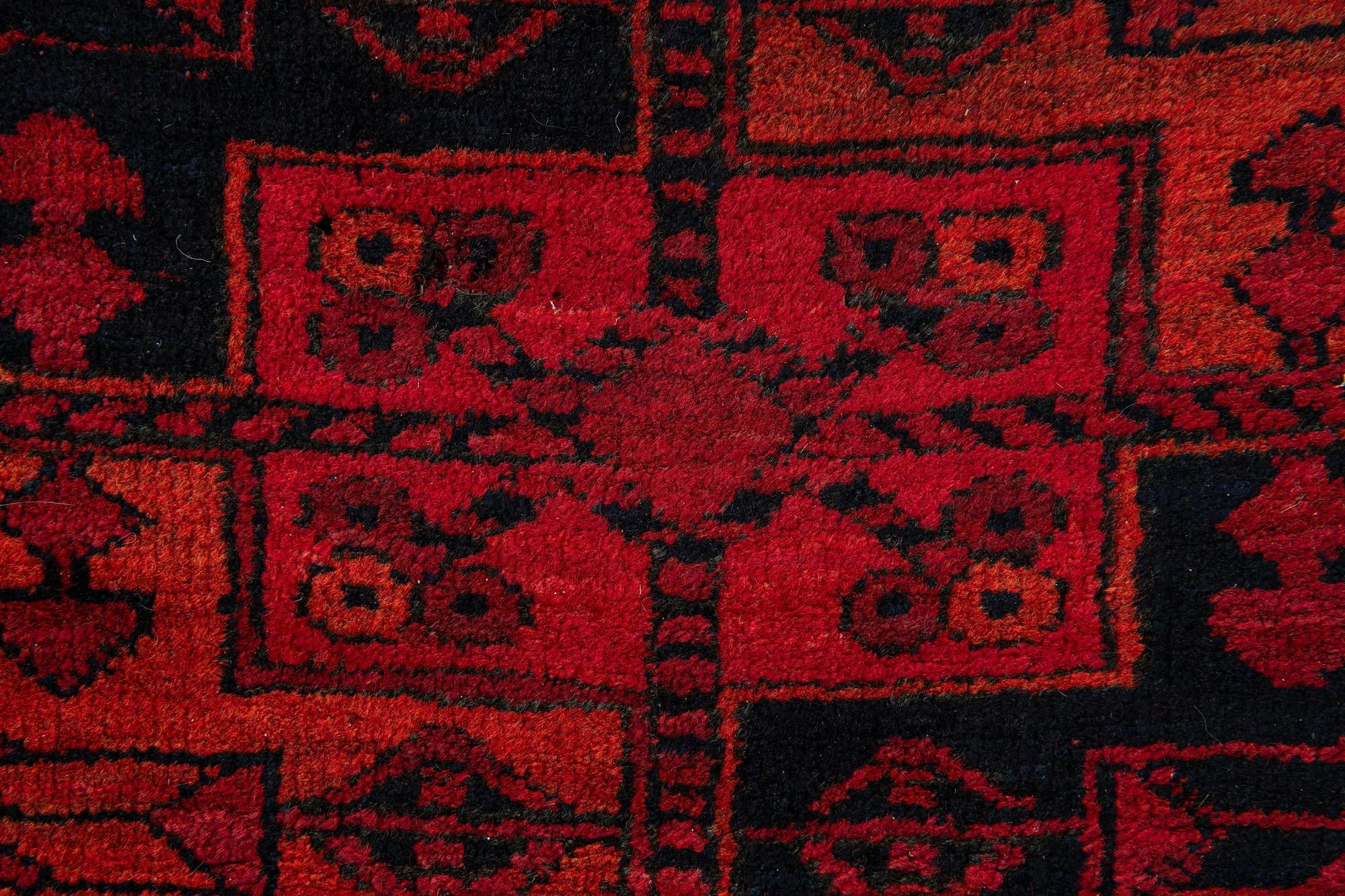 3' 6 x 6' 8 Hand Knotted Afghan Akhche Oriental Wool Rug
