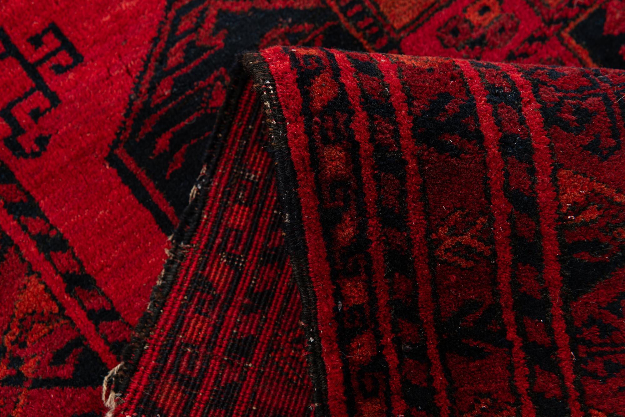 3' 6 x 6' 8 Hand Knotted Afghan Akhche Oriental Wool Rug