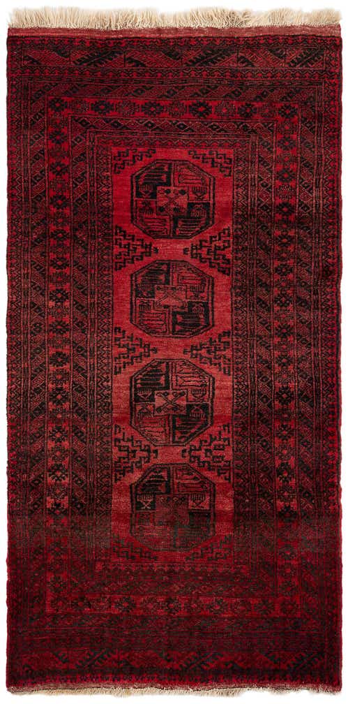 3' 6 x 6' 8 Hand Knotted Afghan Akhche Oriental Wool Rug