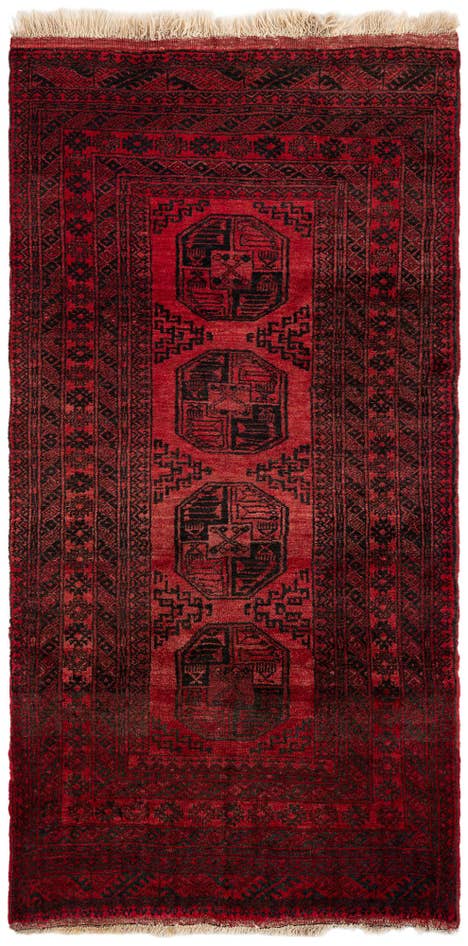 Detail image of 3' 6 x 6' 8 Hand Knotted Afghan Akhche Oriental Wool Rug