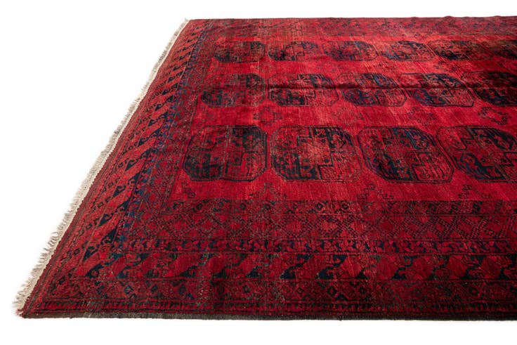 Detail image of 8' 4 x 10' 6 Hand Knotted Afghan Akhche Oriental Wool Rug