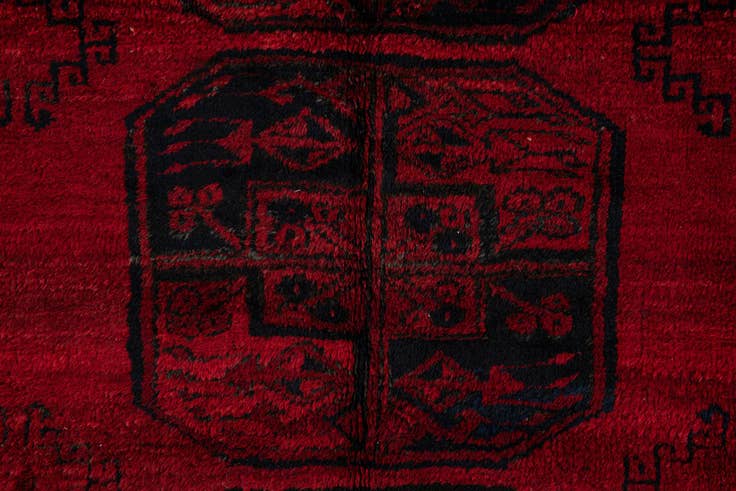 Detail image of 8' 4 x 10' 6 Hand Knotted Afghan Akhche Oriental Wool Rug