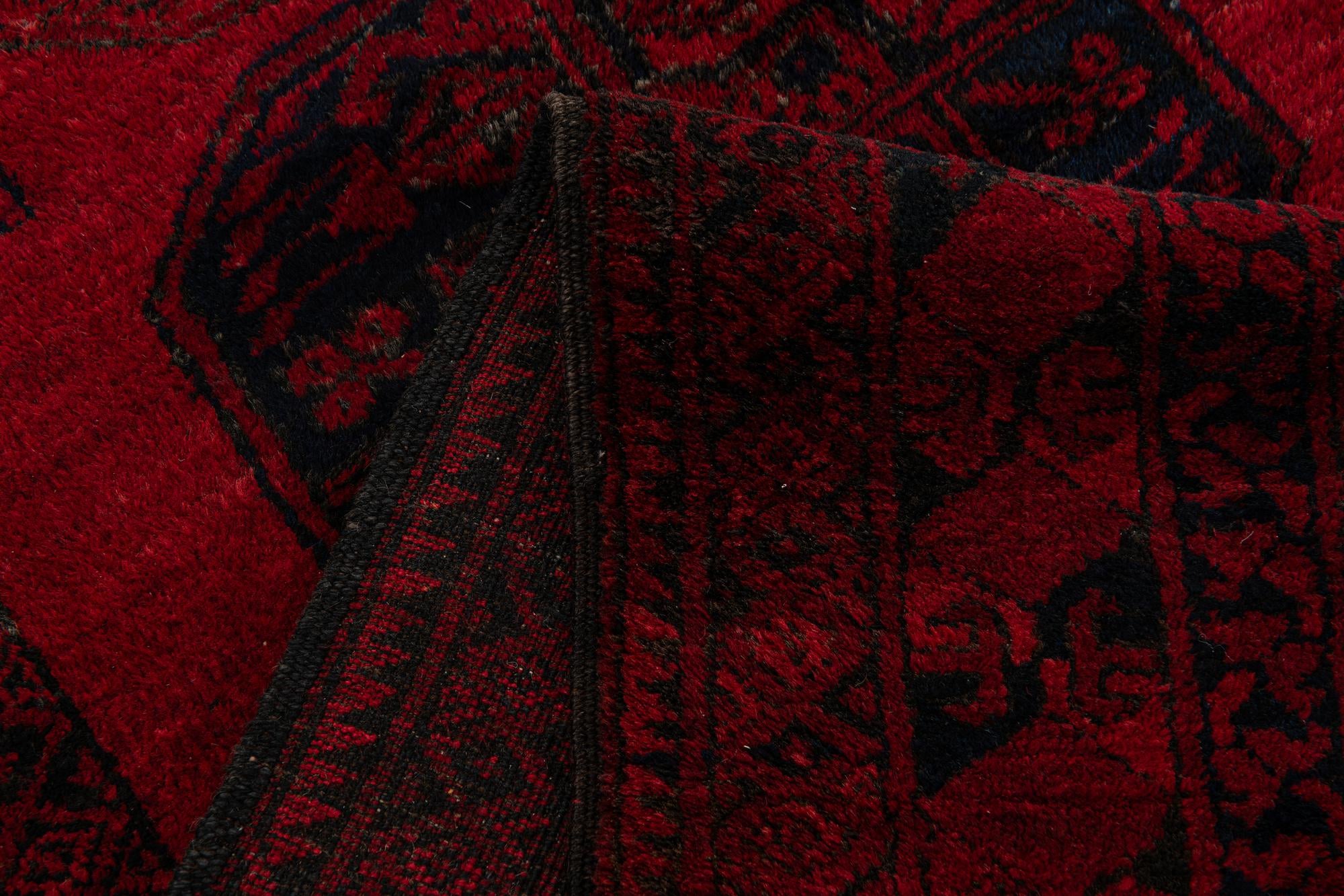 8' 4 x 10' 6 Hand Knotted Afghan Akhche Oriental Wool Rug