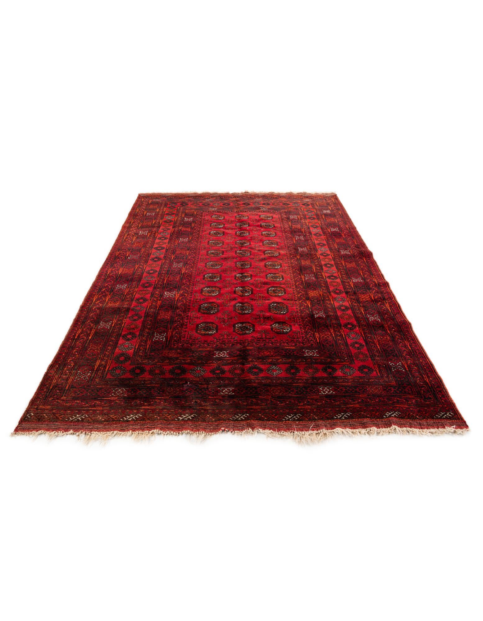 7' x 9' 5 Hand Knotted Afghan Akhche Oriental Wool Rug