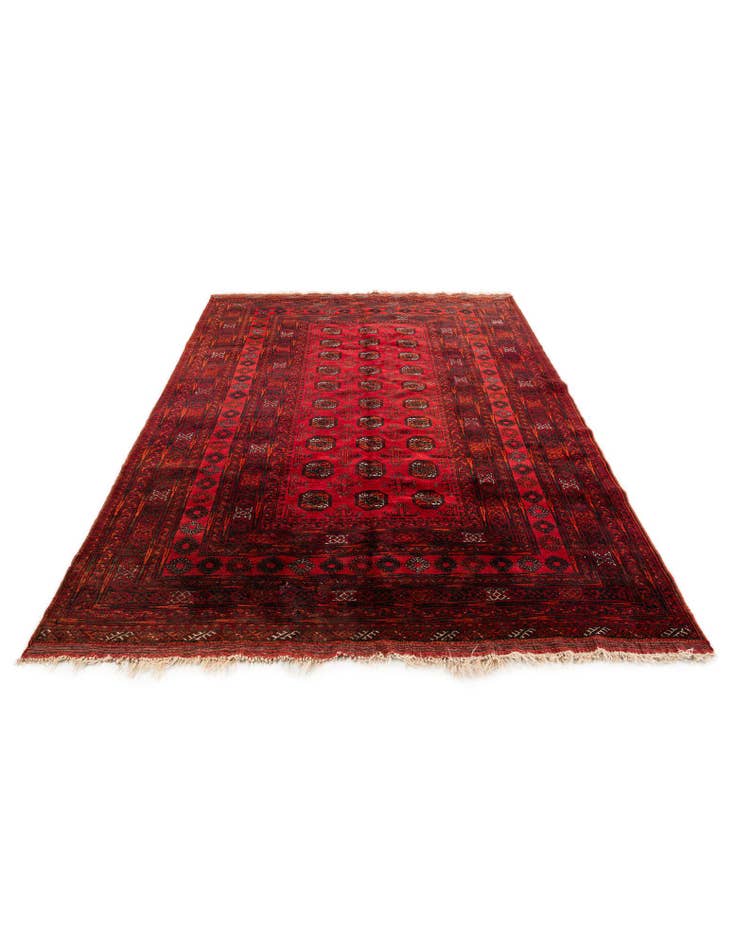 Detail image of 7' x 9' 5  Hand Knotted Afghan Akhche Oriental Wool Rug