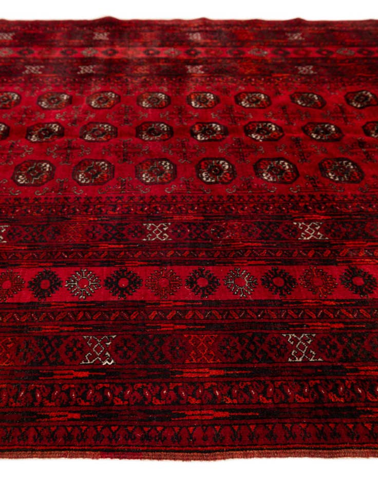 Detail image of 7' x 9' 5  Hand Knotted Afghan Akhche Oriental Wool Rug