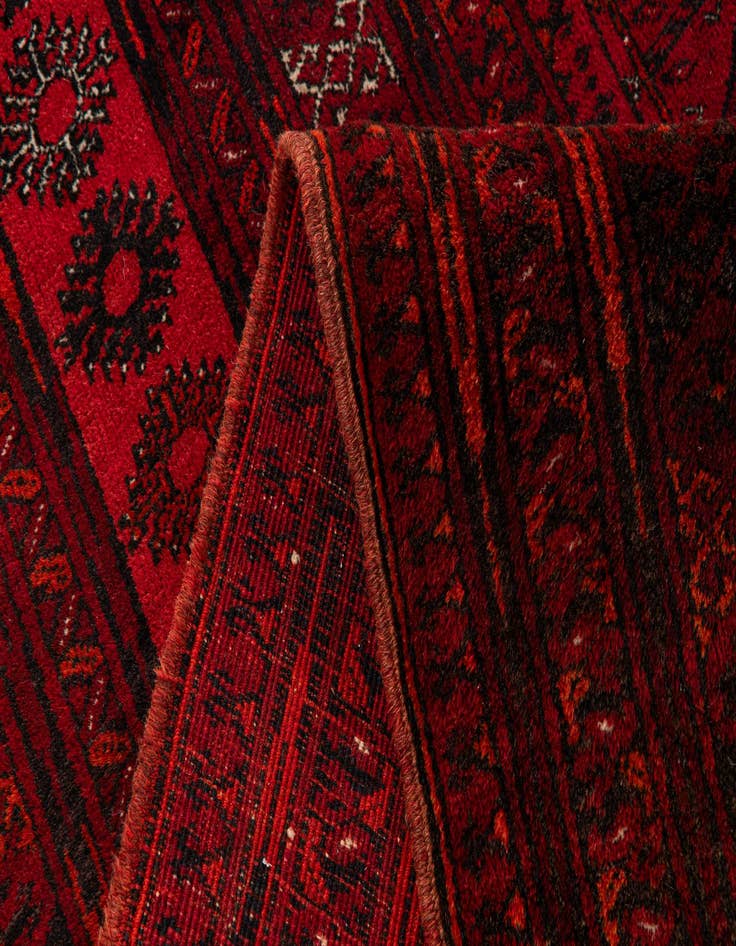 Detail image of 7' x 9' 5  Hand Knotted Afghan Akhche Oriental Wool Rug