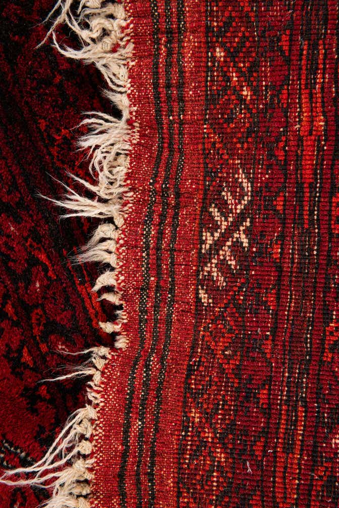 7' x 9' 5 Hand Knotted Afghan Akhche Oriental Wool Rug