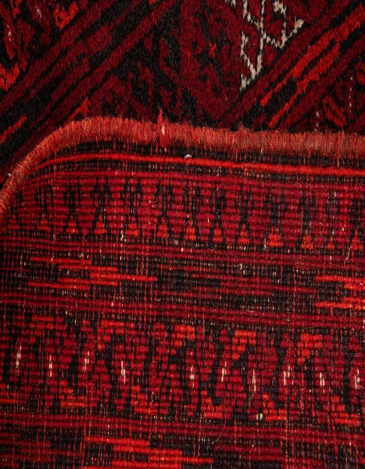 Detail image of 7' x 9' 5  Hand Knotted Afghan Akhche Oriental Wool Rug