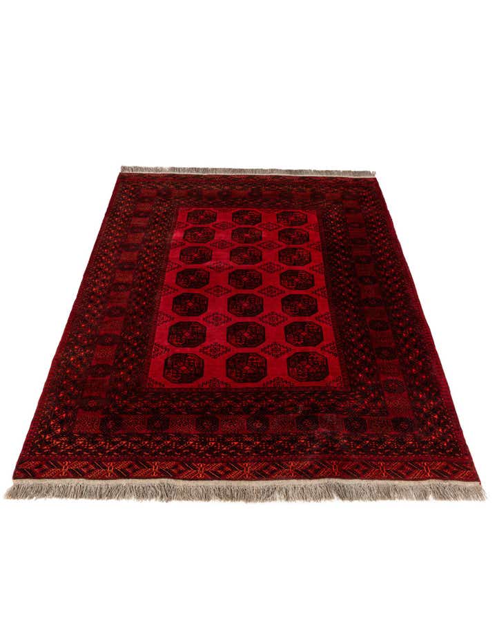 7' x 9' 6 Hand Knotted Afghan Akhche Wool Rug