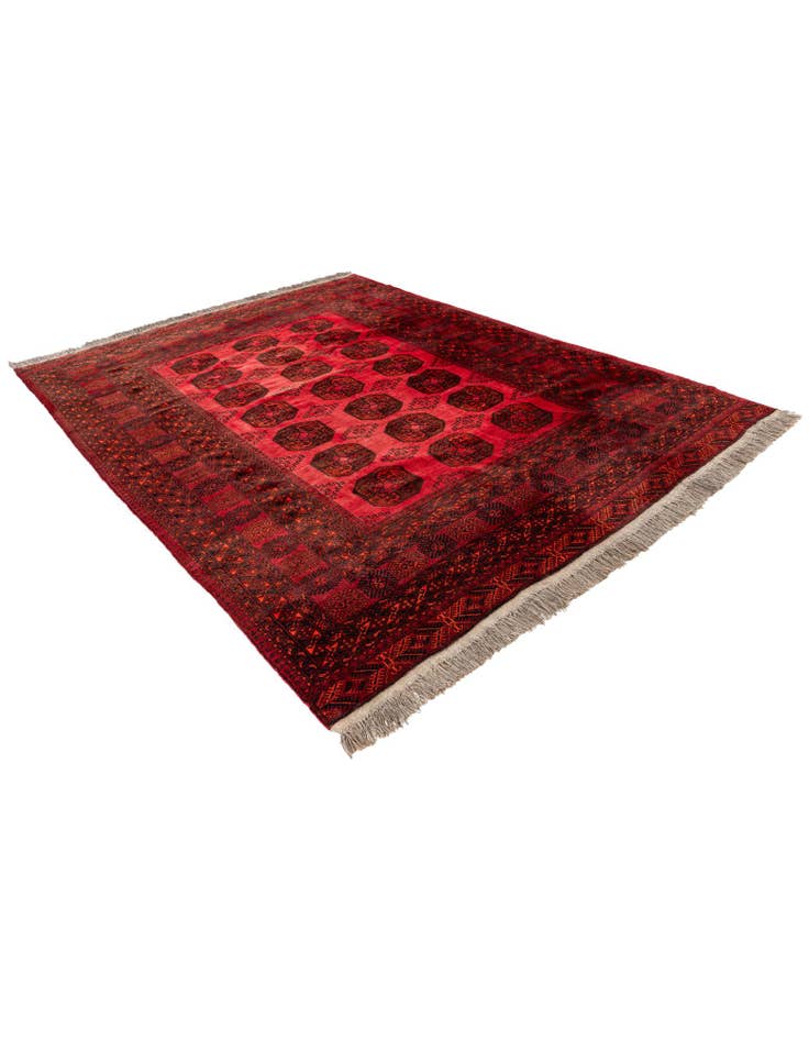 Detail image of 7' x 9' 6 Hand Knotted Afghan Akhche Wool Rug